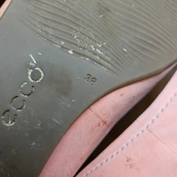 Ecco white washed orange round toe leather chain detail comfort flats - Picture 2 of 10